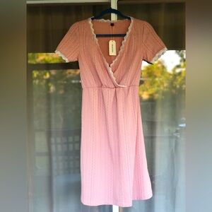 New With Tag Casual Pink Dress, Size: S
